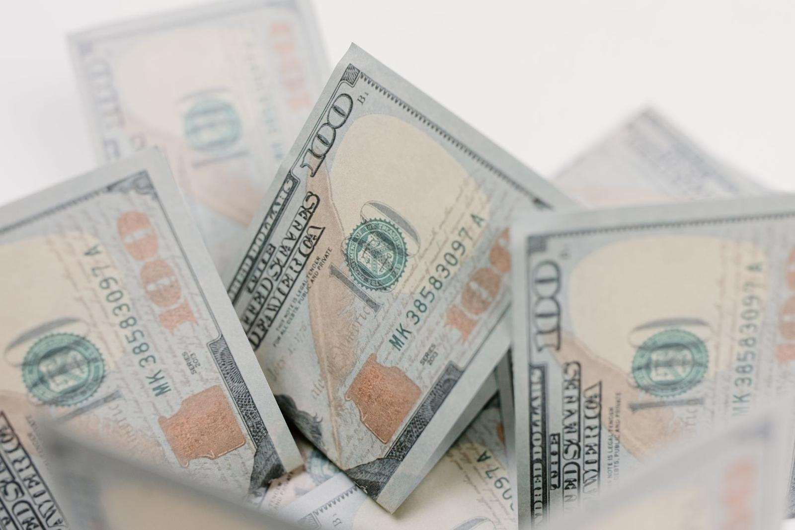 Close Up Shot of Dollar Bills